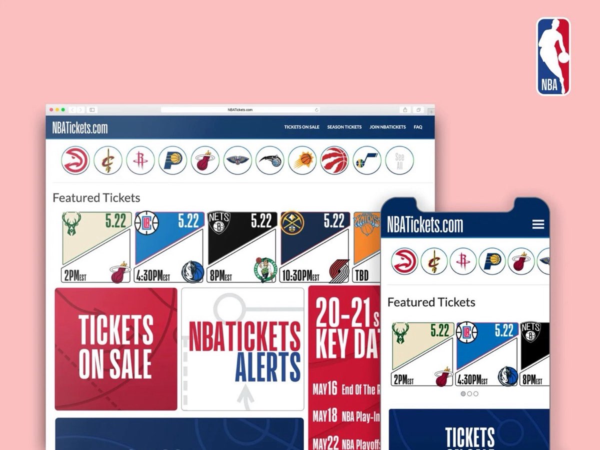 NBATickets.com design comps